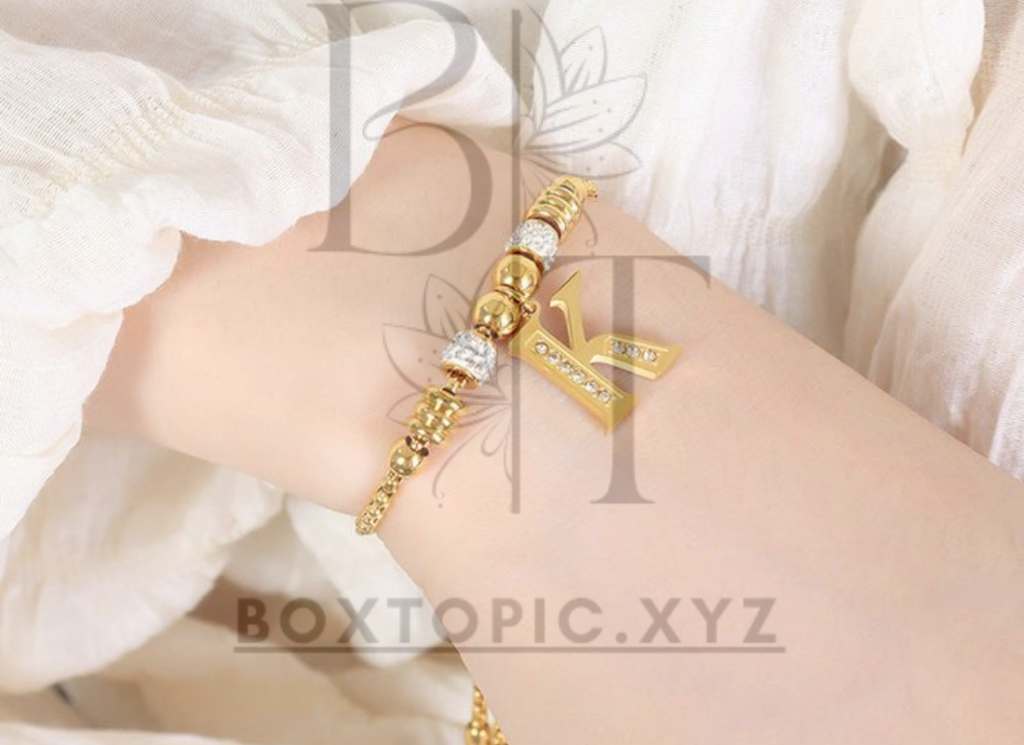 Gold Initial Bracelets Stylish Design